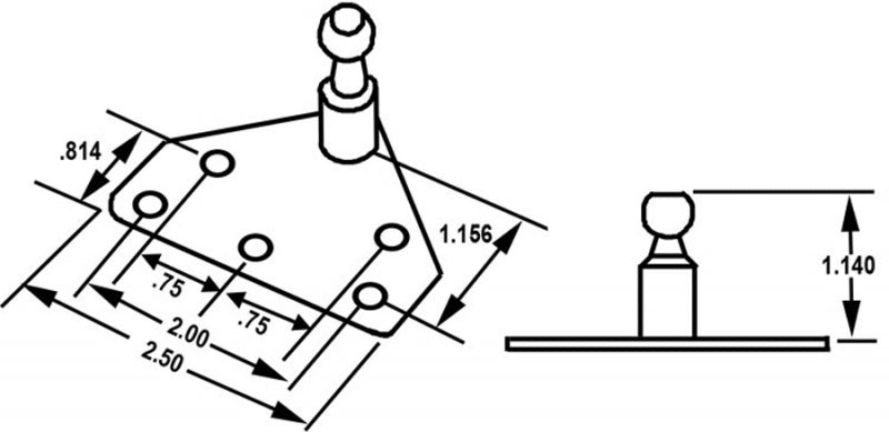Gas Spring Mounting Bracket Flat Pk2