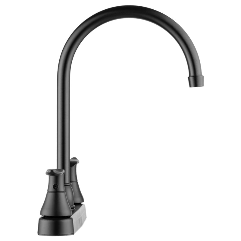 Elegant J-Spout RV Kitchen Faucet - Matte Black
