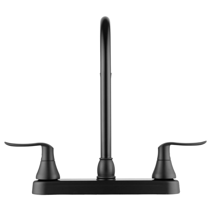 Elegant J-Spout RV Kitchen Faucet - Matte Black