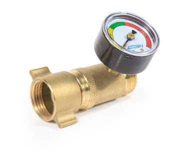 Brass Water Pressure Regulator w/ Gauge