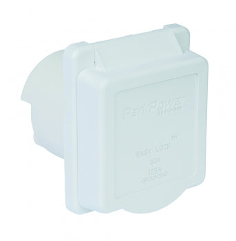 30 Amp Power Inlet, White