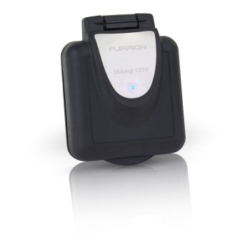 30 Amp Square Marine Power Smart Inlet Black