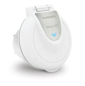 Marine Shore Power LED Inlet 30 Amp Round White