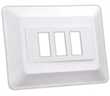Triple Switch Base And Bezel - White