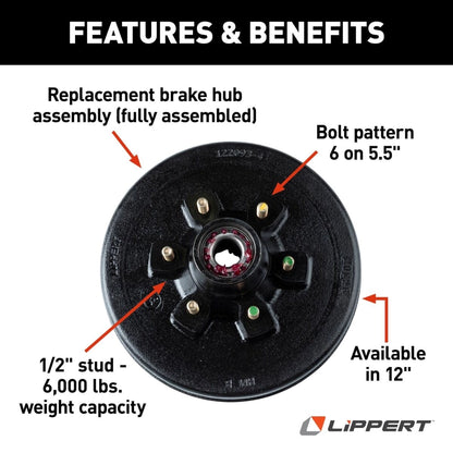 12" Brake Hub Assembly