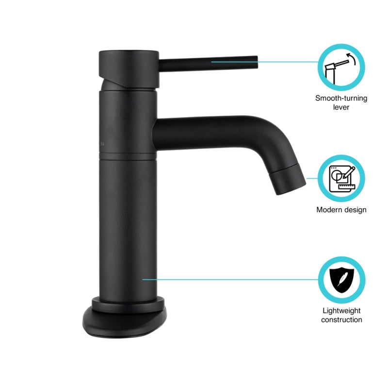 Single Handle Vessel Lavatory Faucet - Matte Black