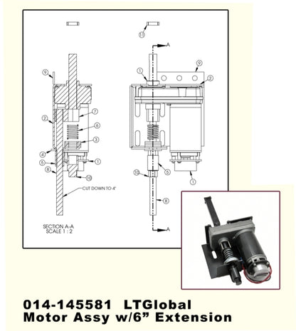 Motor Lt Global Assy W/6 Inch Extension 014-145581