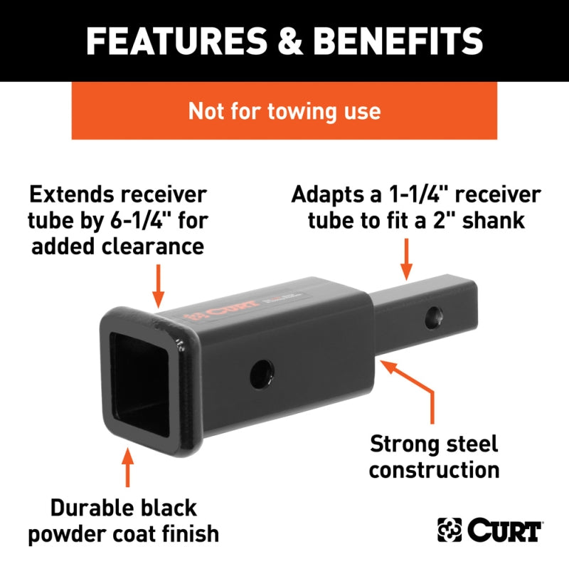 Receiver Tube Adapter - 1-1/4" - 2"