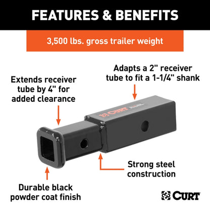 Receiver Tube Adapter - 2" to 1-1/4"