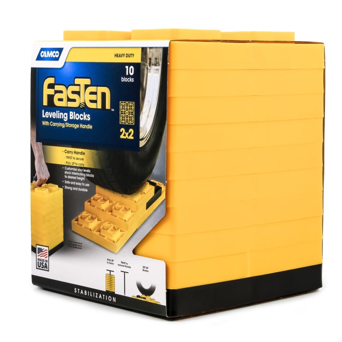 FasTen 2x2 Leveling Blocks Yellow 10/pk