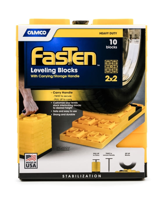 FasTen 2x2 Leveling Blocks Yellow 10/pk