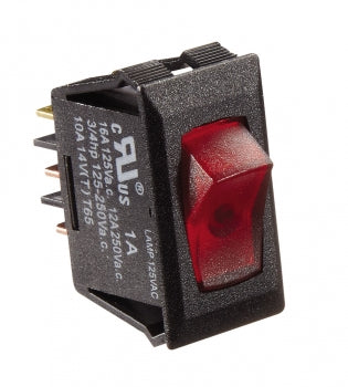 Rocker Switch Illuminated, Black/Red