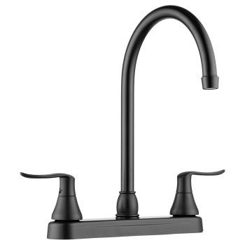 Elegant J-Spout RV Kitchen Faucet - Matte Black