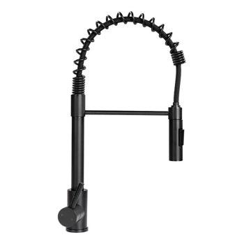 Coiled Pull-Down Faucet-Black Matte