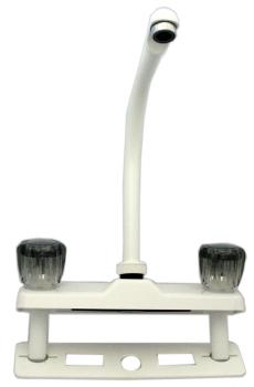 8" White Deck W/High Rise Spout Smoke Handle