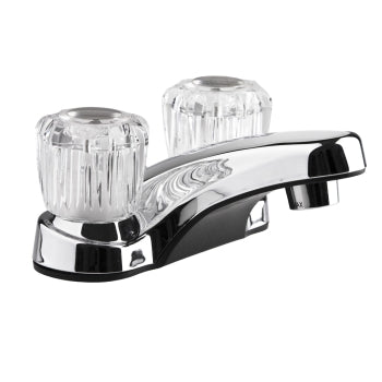 Lavatory Faucet w/Crystal Acrylic Knobs - Chrome Polished