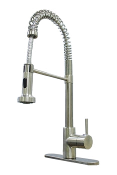 Faucet With Hi Arc Metal Coiled Spout Brushed Nickel