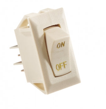 Rocker Switch, Ivory w/Gold Text