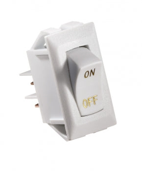 Rocker Switch White w/Gold Text